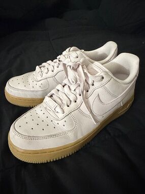 Women’s Nike Air Force 1s - light pink with gum sole